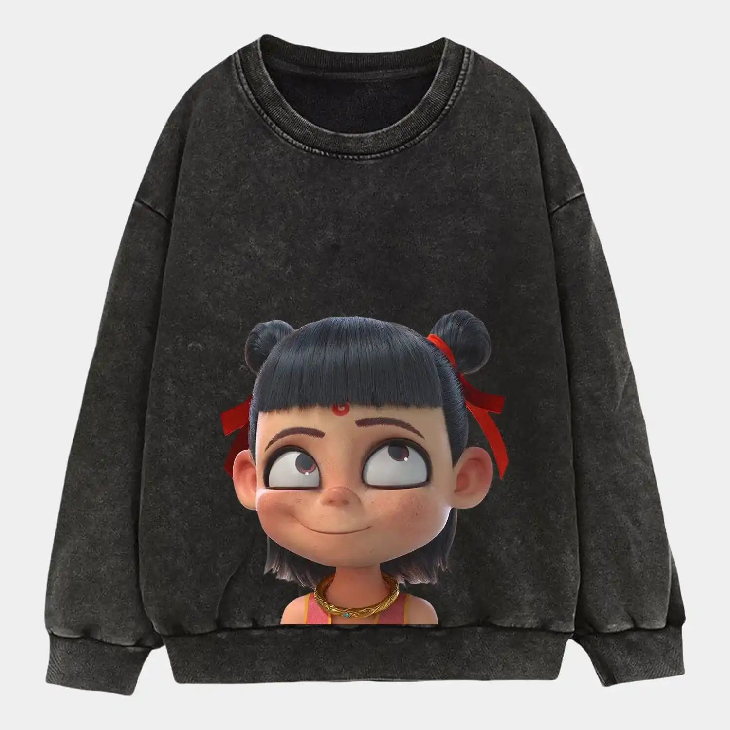 AQCHIC Ne Zha Big Face V2 Unisex Graphic Heavyweight Cotton Shirt