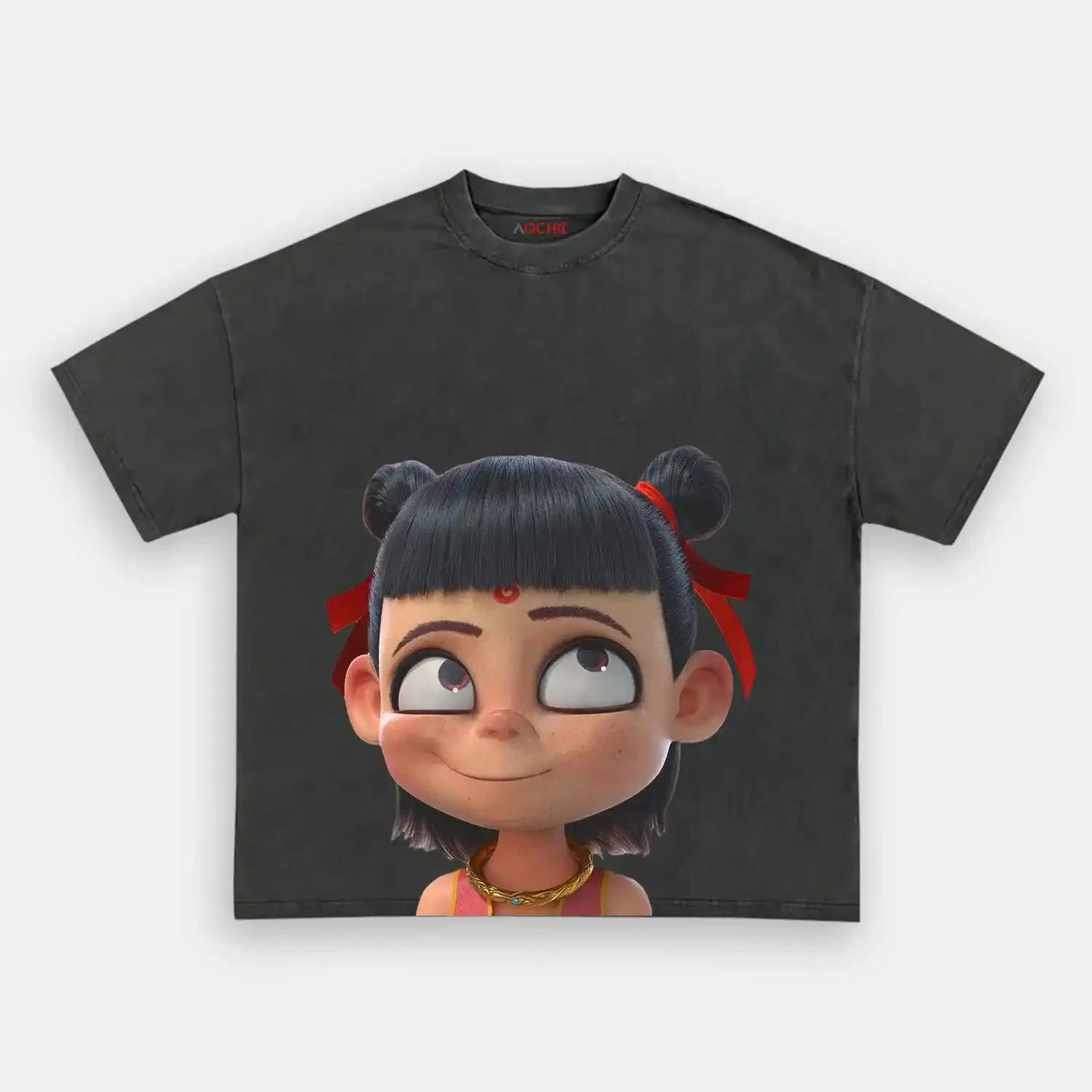 AQCHIC Ne Zha Big Face V2 Unisex Graphic Heavyweight Cotton Shirt