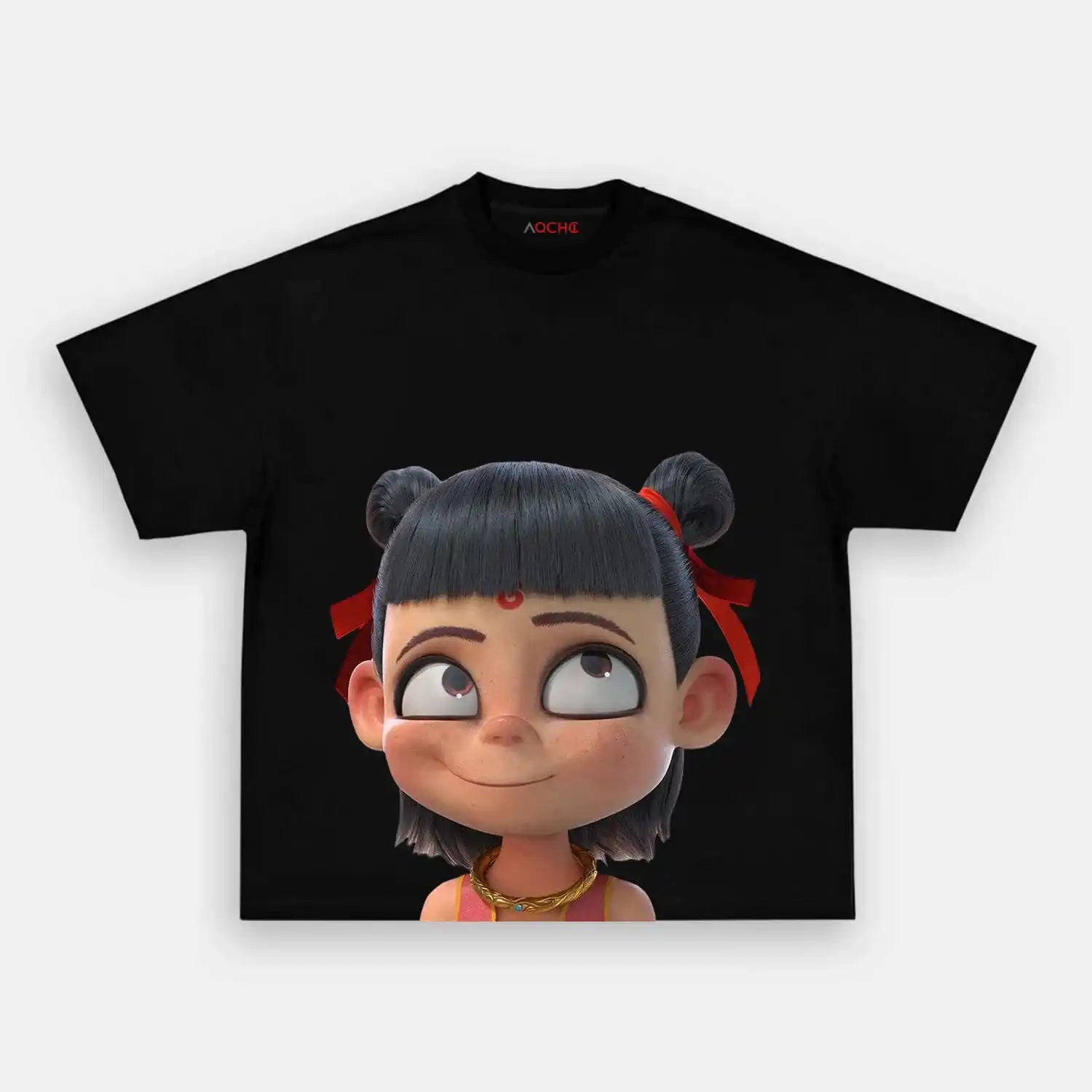 AQCHIC Ne Zha Big Face V2 Unisex Graphic Heavyweight Cotton Shirt