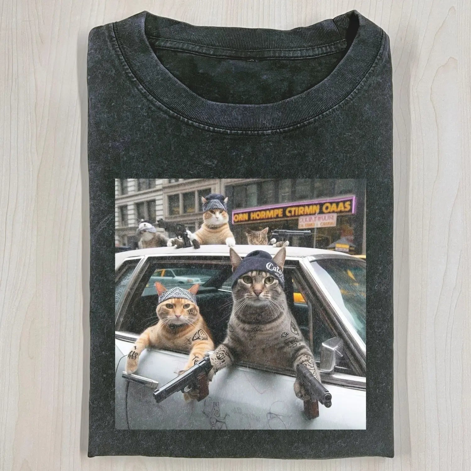 AQCHIC Outlaw Cat 3.24 2.0 Unisex Graphic Heavyweight Cotton Shirt