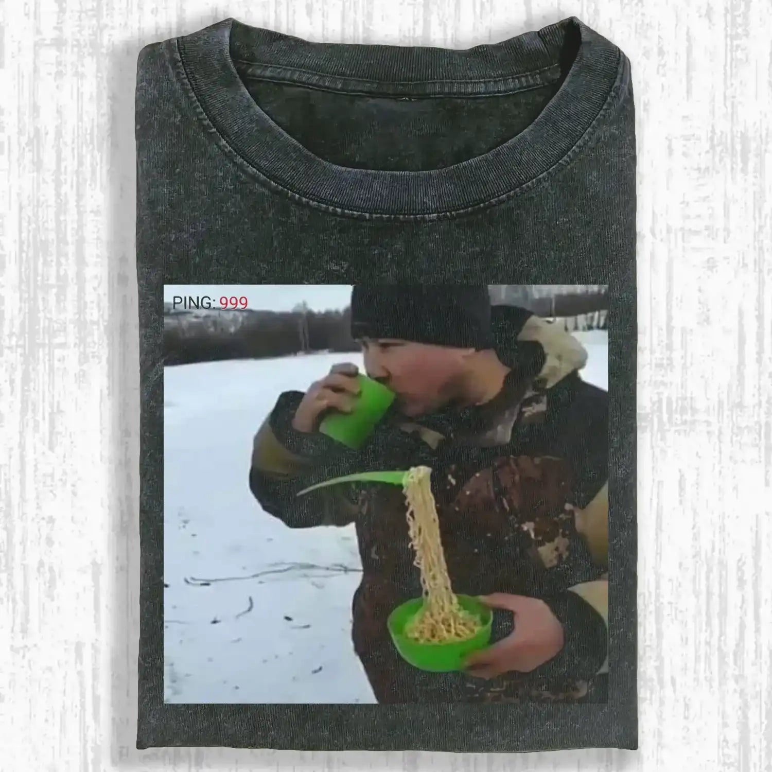 AQCHIC PING 999 WEAR Unisex Graphic Heavyweight Cotton Shirt