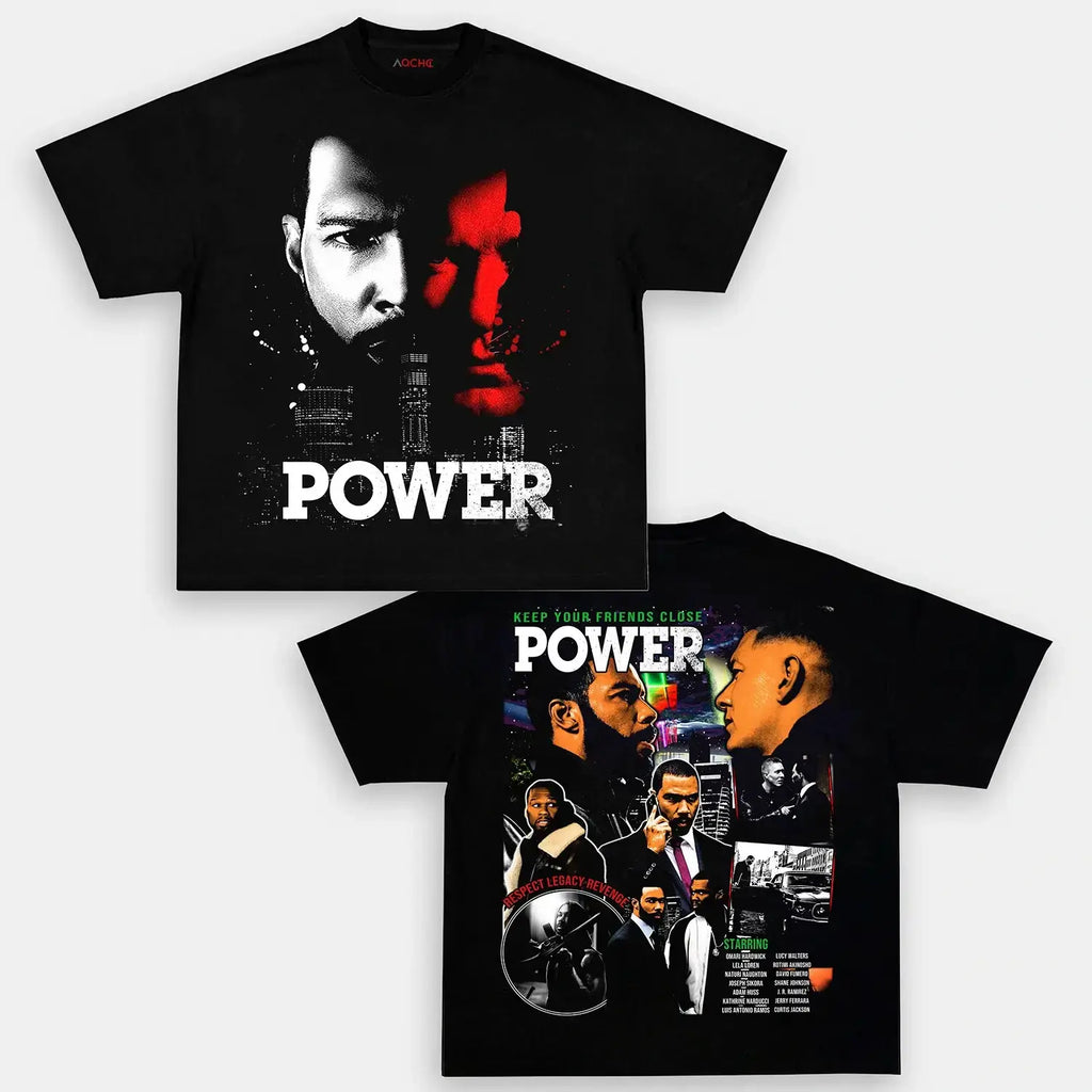 AQCHIC Power Unisex Graphic Heavyweight Cotton Shirt