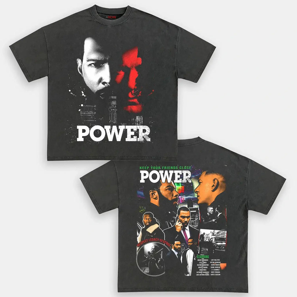 AQCHIC Power Unisex Graphic Heavyweight Cotton Shirt
