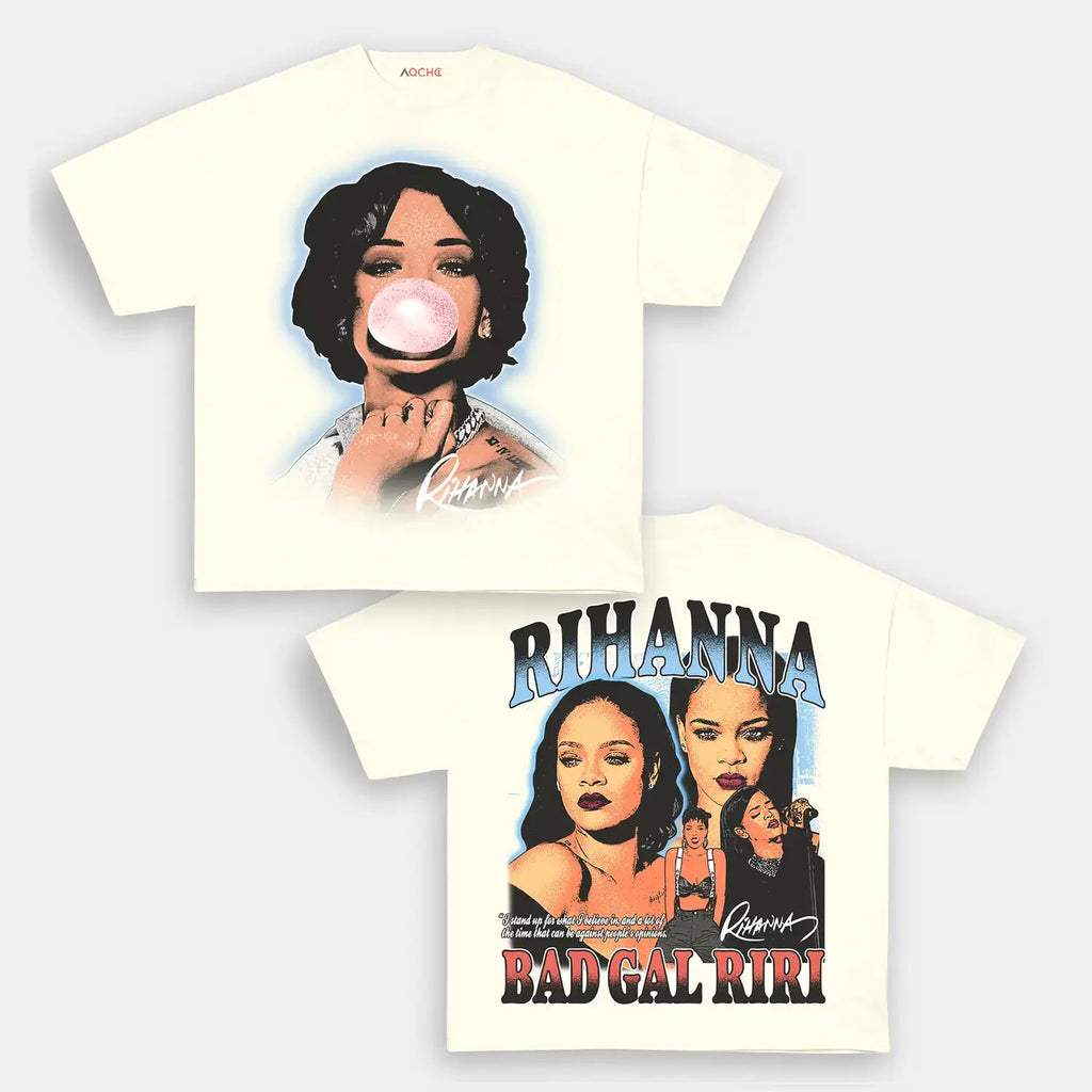 AQCHIC Rihanna Unisex Graphic Heavyweight Cotton Shirt