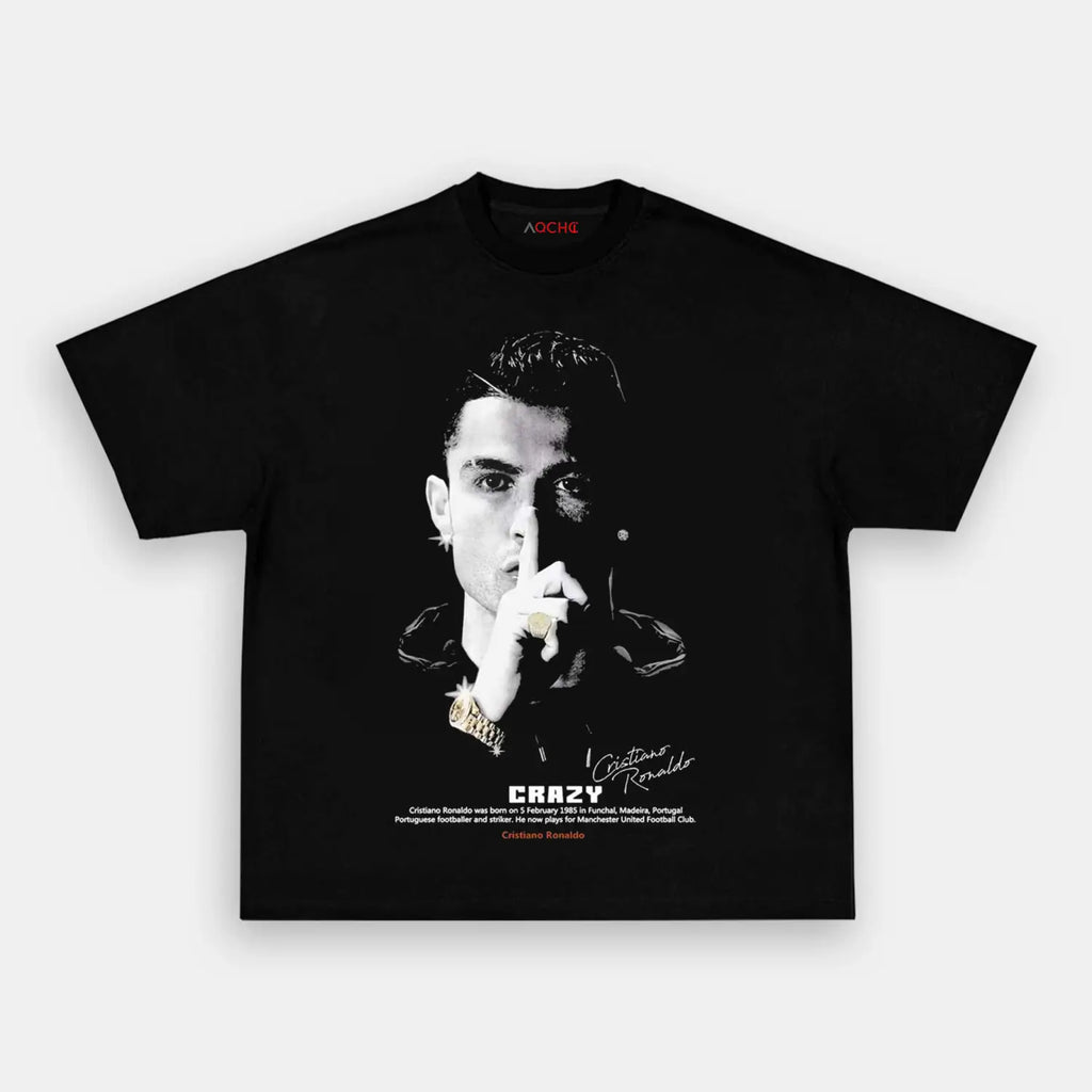AQCHIC Ronaldo Big Face Unisex Graphic Heavyweight Cotton Shirt