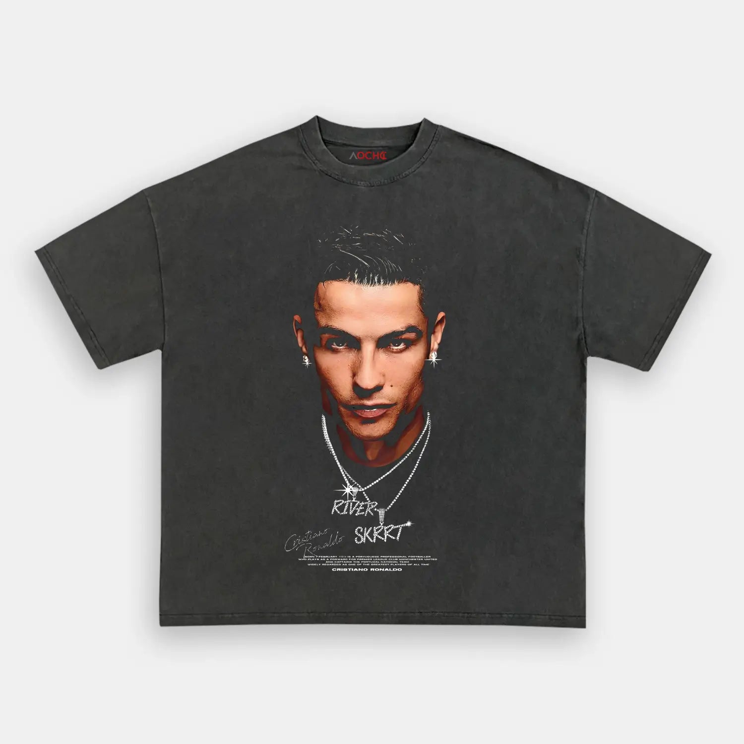 AQCHIC Ronaldo Big Faces Unisex Graphic Heavyweight Cotton Shirt