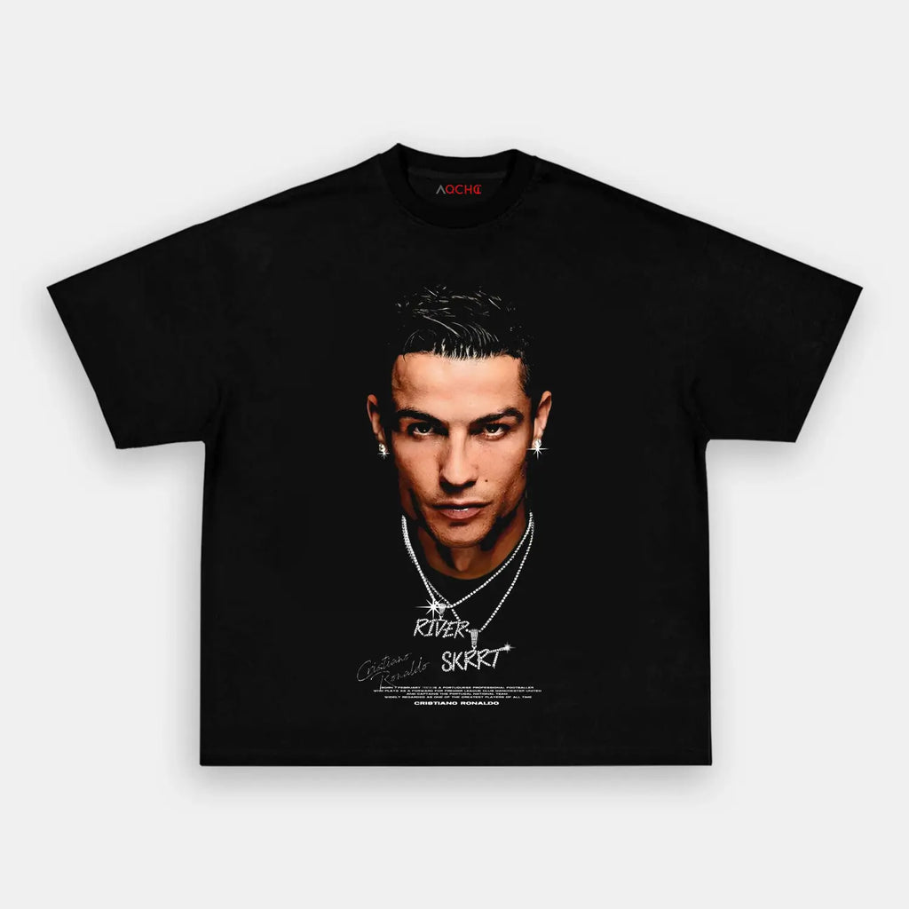 AQCHIC Ronaldo Big Faces Unisex Graphic Heavyweight Cotton Shirt