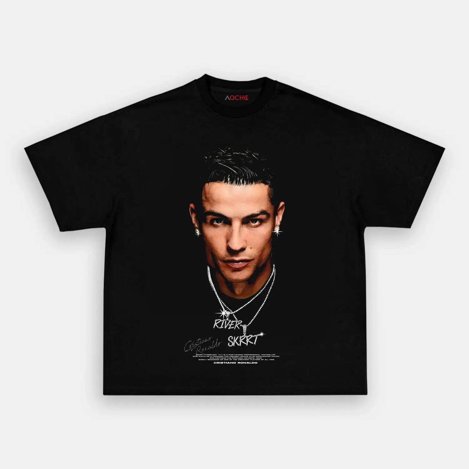 AQCHIC Ronaldo Big Faces Unisex Graphic Heavyweight Cotton Shirt