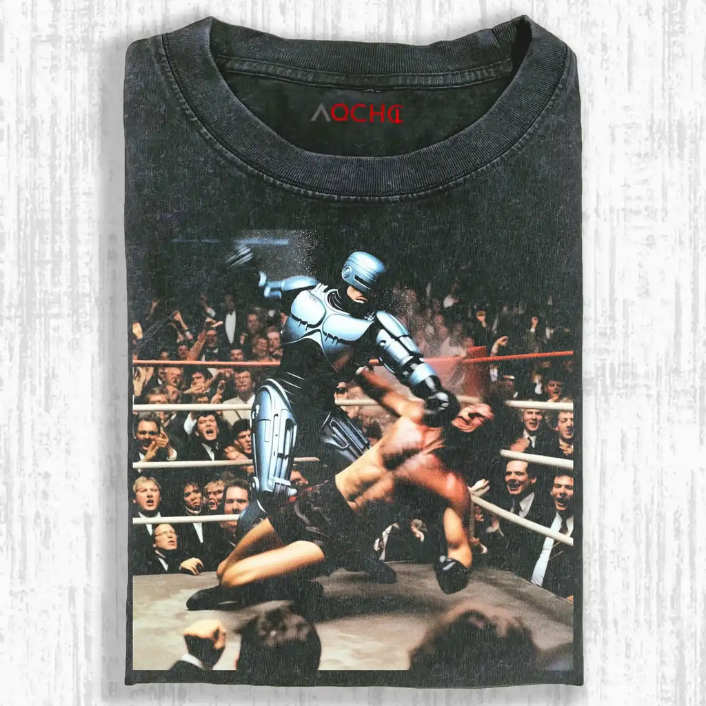 AQCHIC ROBOCOP BOXING Unisex Graphic Heavyweight Cotton Shirt