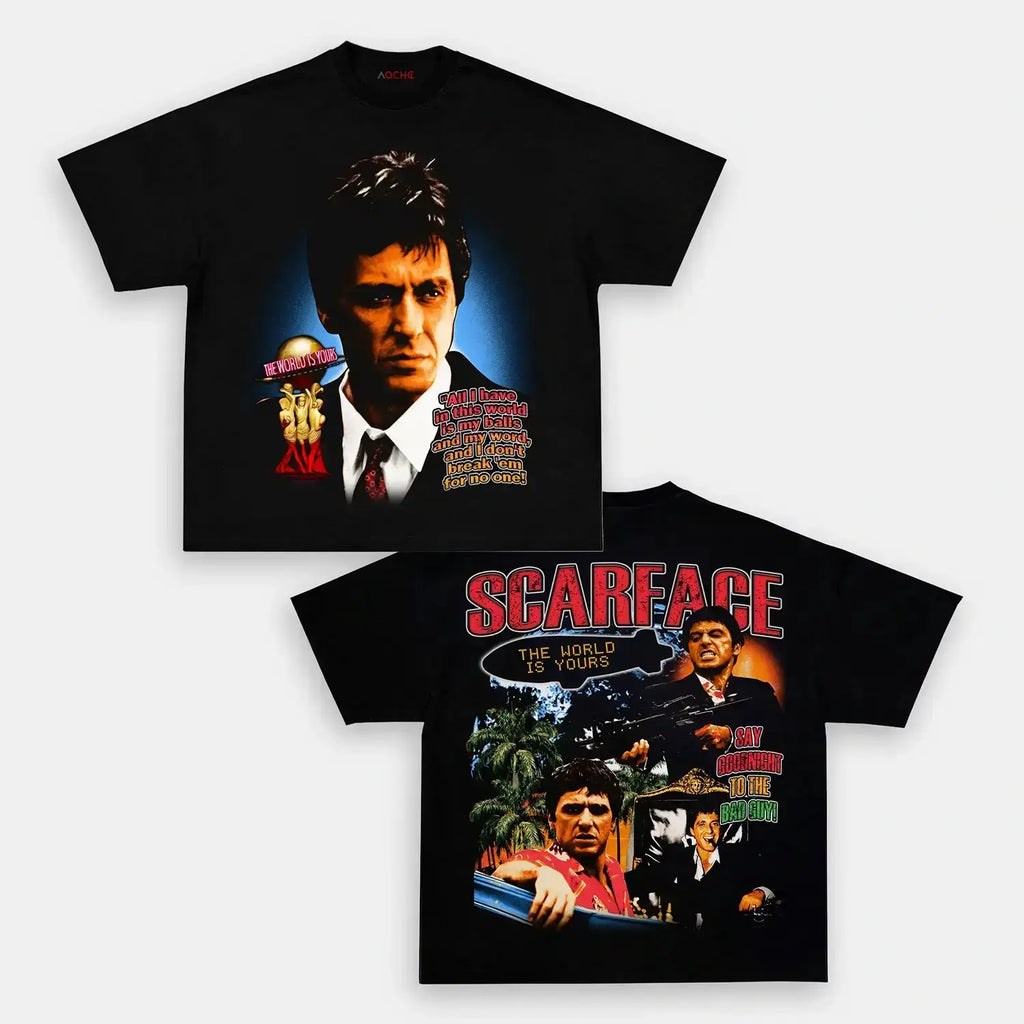 AQCHIC SCARFACE Unisex Graphic Heavyweight Cotton Shirt