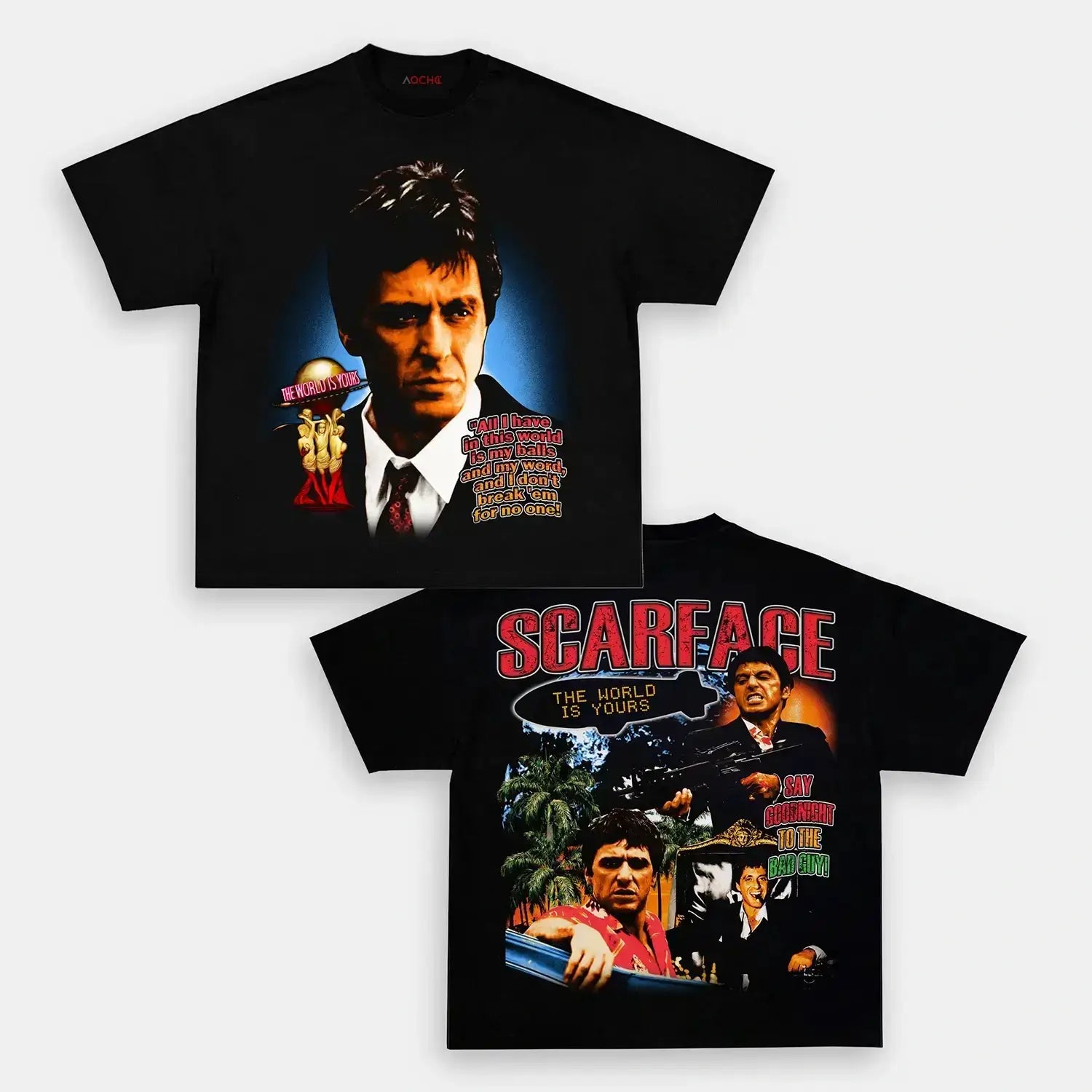 AQCHIC SCARFACE Unisex Graphic Heavyweight Cotton Shirt