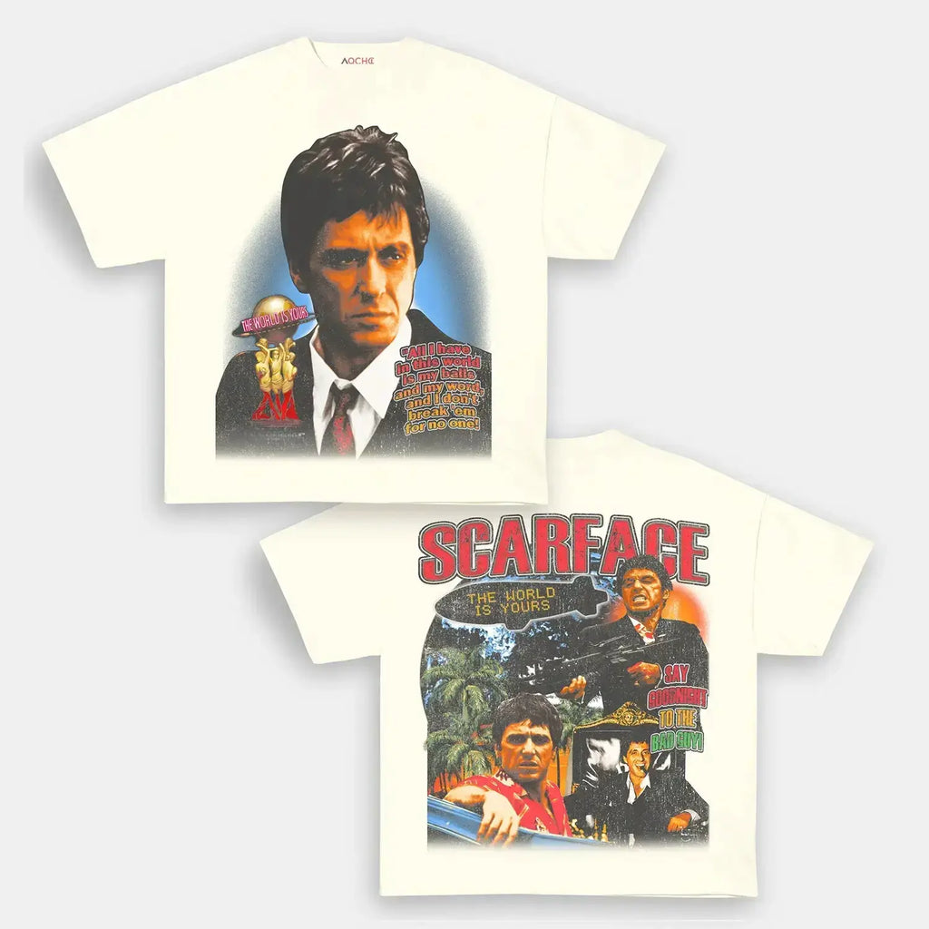 AQCHIC SCARFACE Unisex Graphic Heavyweight Cotton Shirt