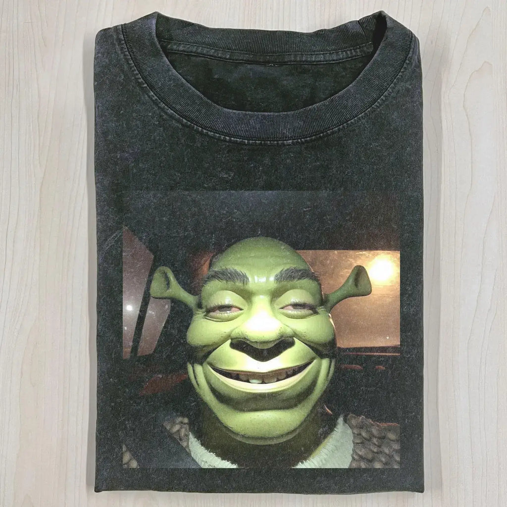 AQCHIC SHREK 4.0 Unisex Graphic Heavyweight Cotton Shirt