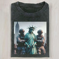AQCHIC Statue of Liberty Unisex Graphic Heavyweight Cotton Shirt