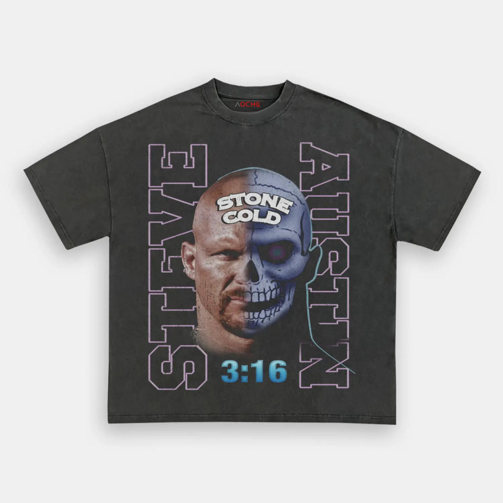 AQCHIC Steve Austin Unisex Graphic Heavyweight Cotton Shirt