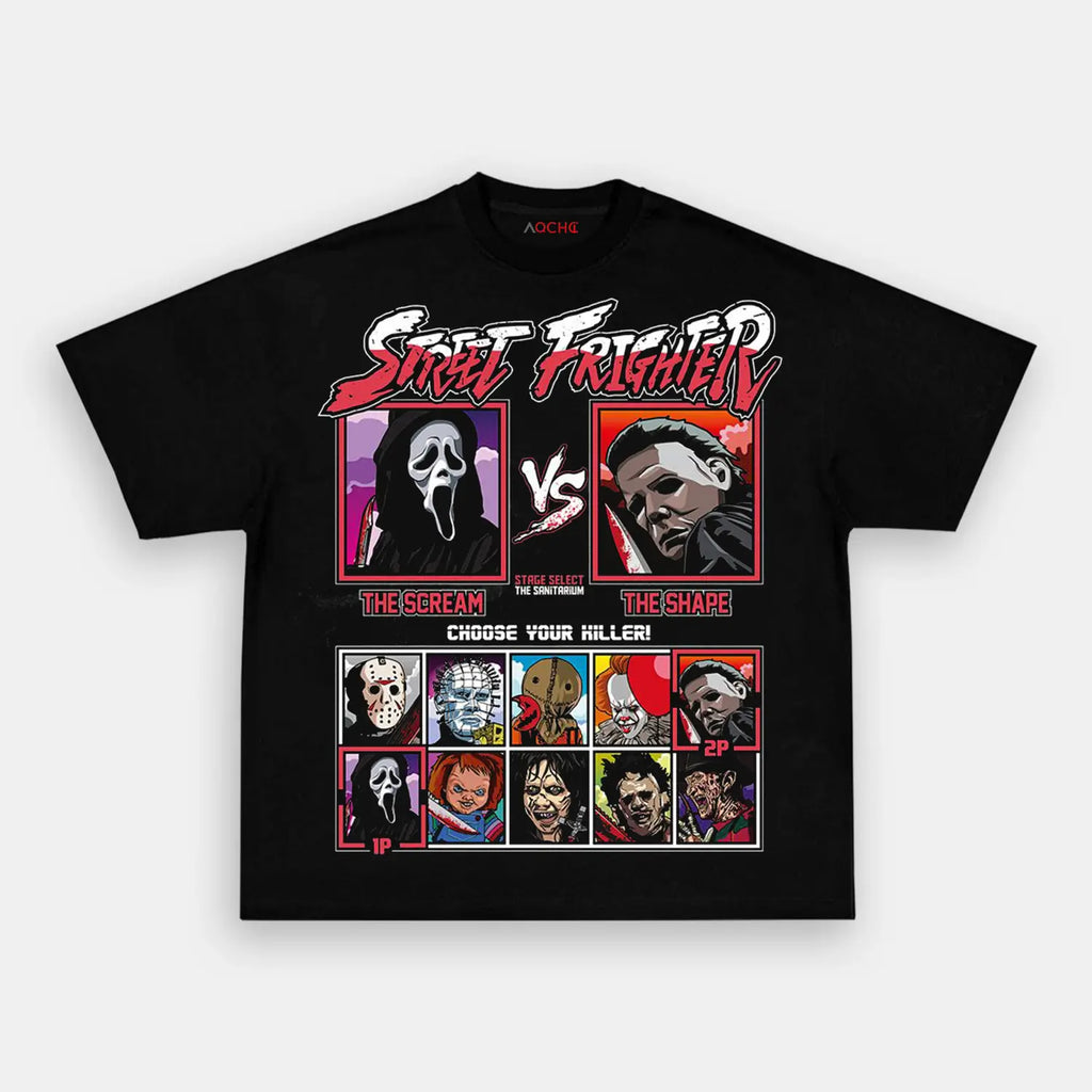 AQCHIC STREET FIGHTER Unisex Graphic Heavyweight Cotton Shirt