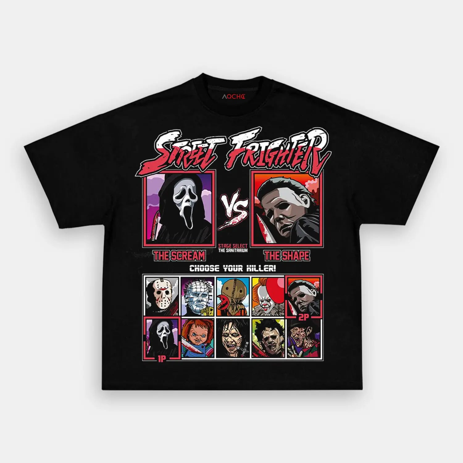 AQCHIC STREET FIGHTER Unisex Graphic Heavyweight Cotton Shirt