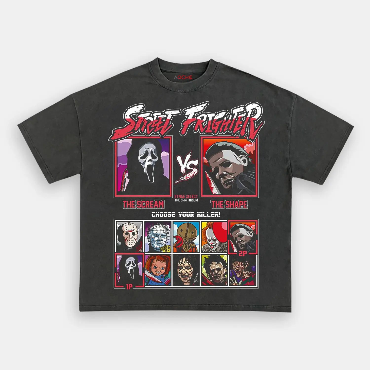 AQCHIC STREET FIGHTER Unisex Graphic Heavyweight Cotton Shirt