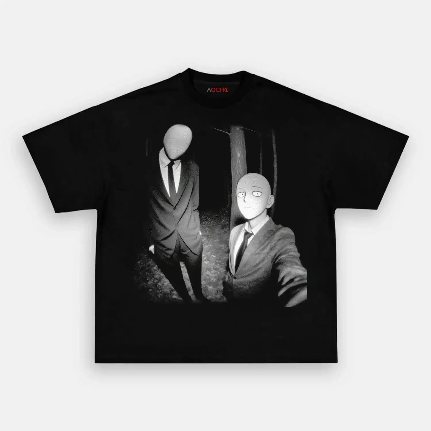 AQCHIC Slender Man & Saitama Unisex Graphic Heavyweight Cotton Shirt