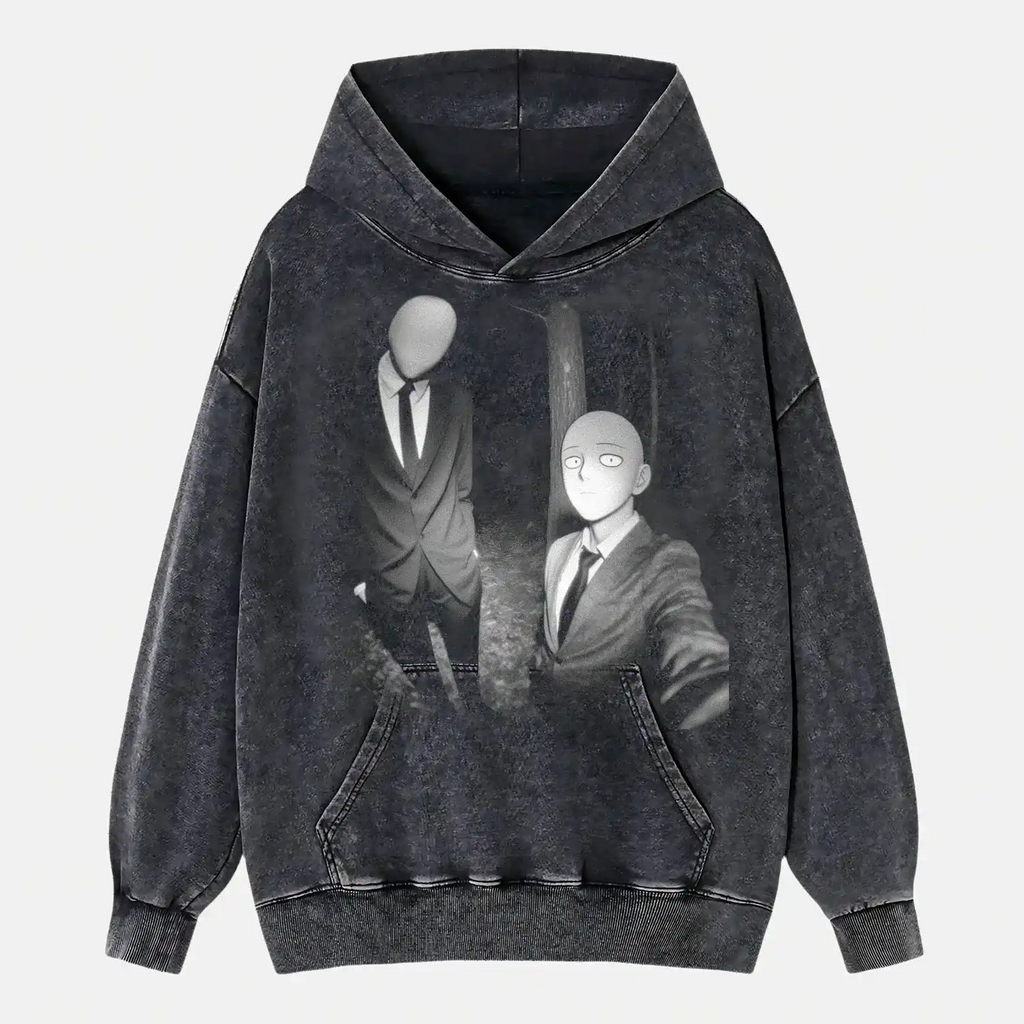 AQCHIC Slender Man & Saitama Unisex Graphic Heavyweight Cotton Shirt