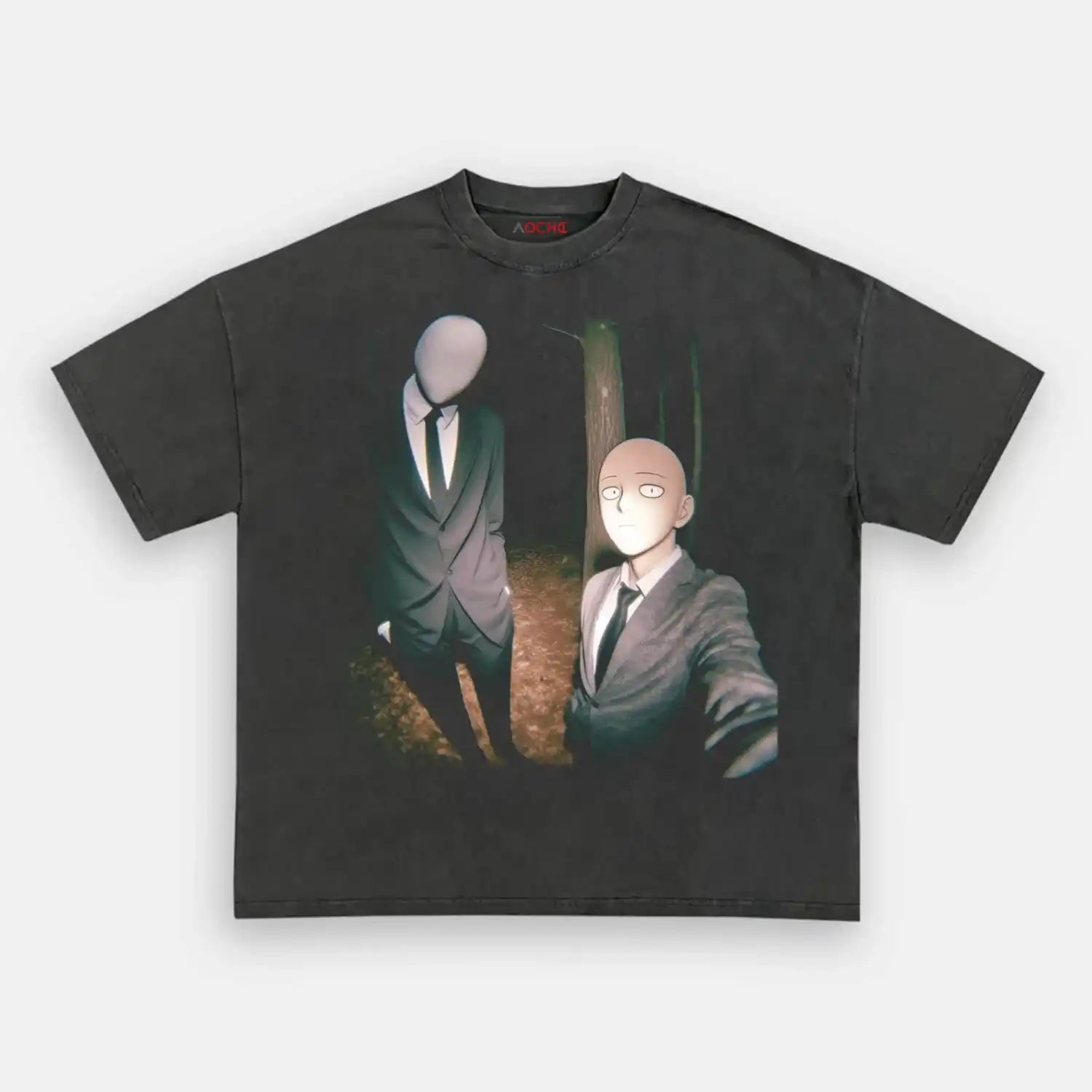 AQCHIC Slender Man & Saitama WEAR Unisex Graphic Heavyweight Cotton Shirt
