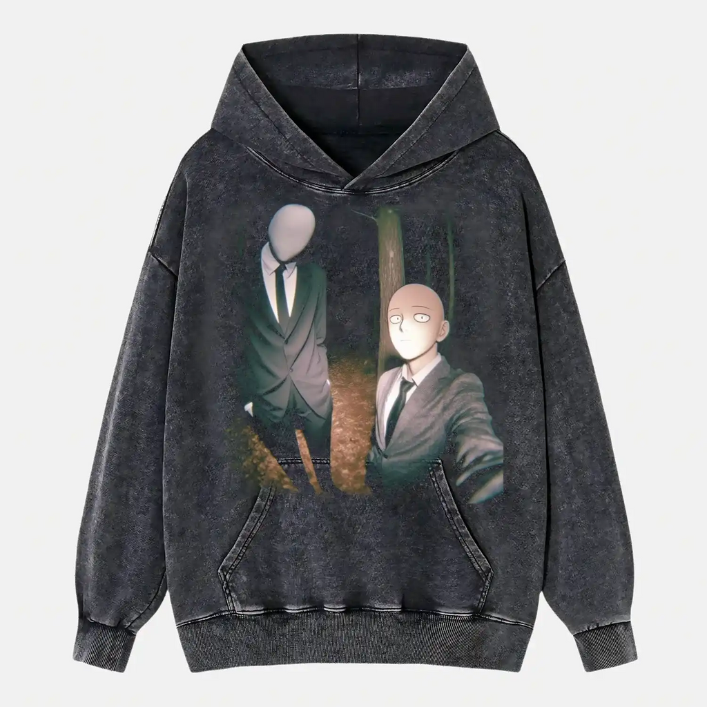 AQCHIC Slender Man & Saitama WEAR Unisex Graphic Heavyweight Cotton Shirt