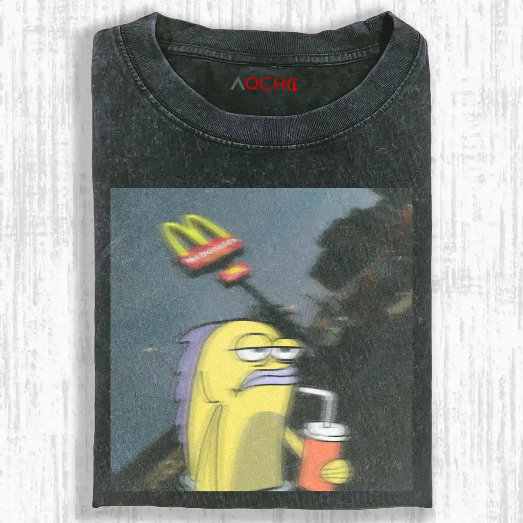 AQCHIC SpongeBob McDonald's Unisex Graphic Heavyweight Cotton Shirt