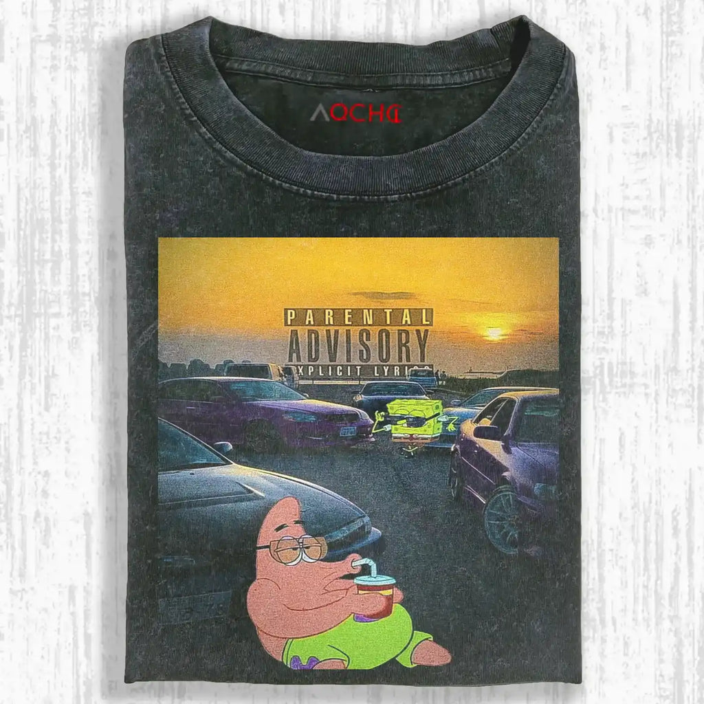 AQCHIC SPONGEBOB REALITY 2.0 Unisex Graphic Heavyweight Cotton Shirt