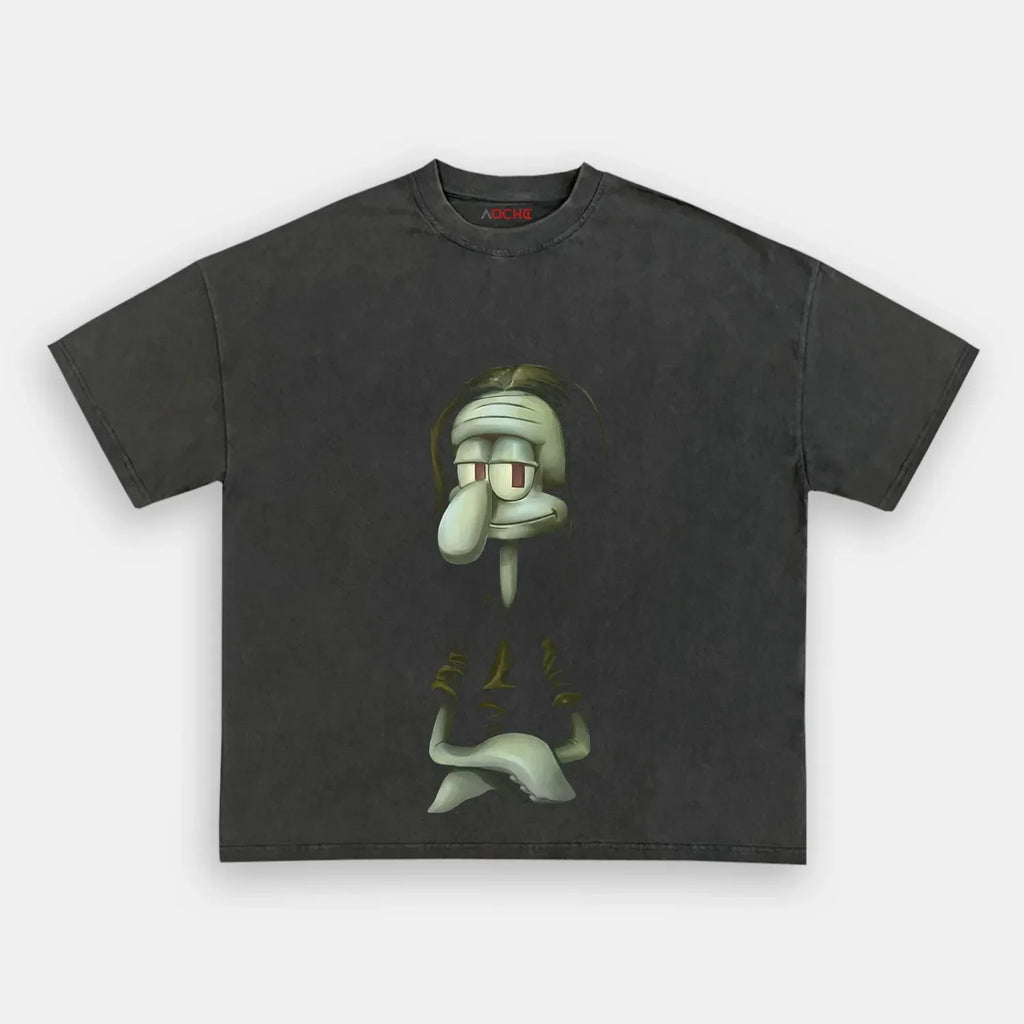 AQCHIC Squidward Unisex Graphic Heavyweight Cotton Shirt