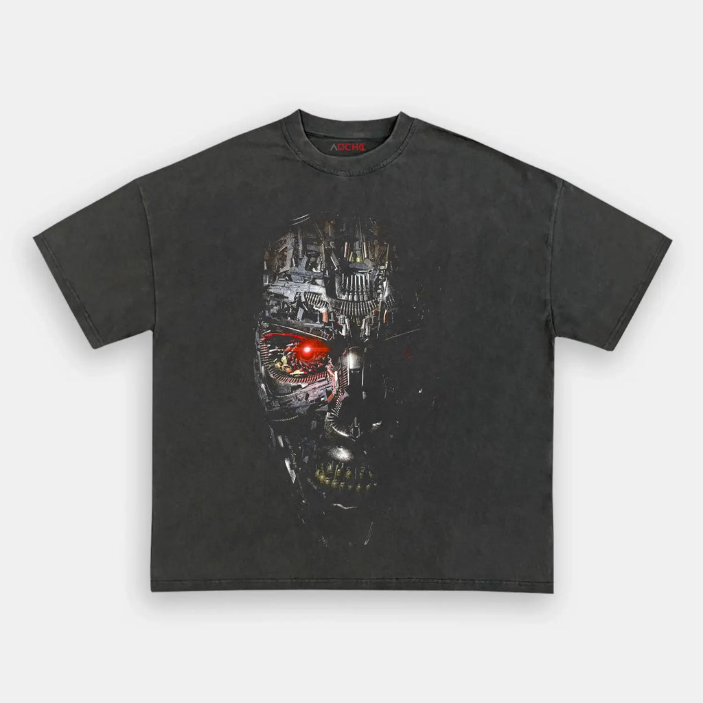 AQCHIC Terminator Big Face Unisex Graphic Heavyweight Cotton Shirt
