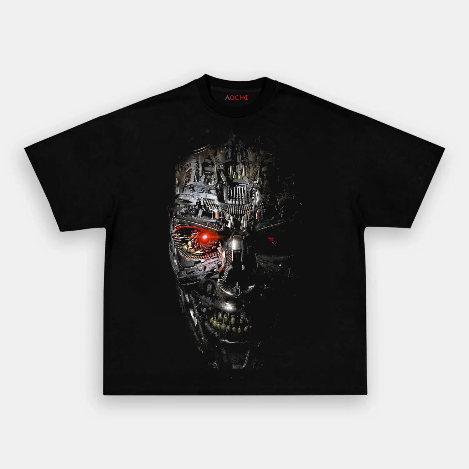 AQCHIC Terminator Big Face Unisex Graphic Heavyweight Cotton Shirt