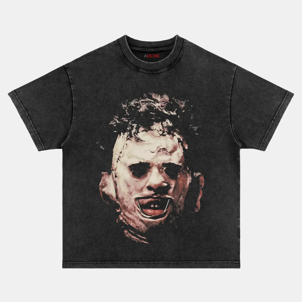 AQCHIC TEXAS CHAINSAW MASSACRE Unisex Graphic Heavyweight Cotton Shirt