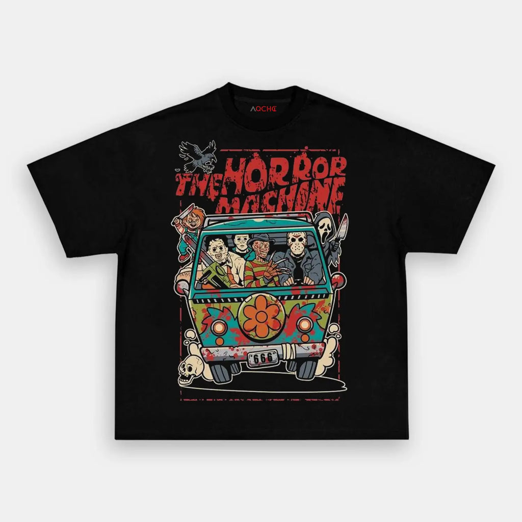 AQCHIC The Horror Movie Car Unisex Graphic Heavyweight Cotton Shirt