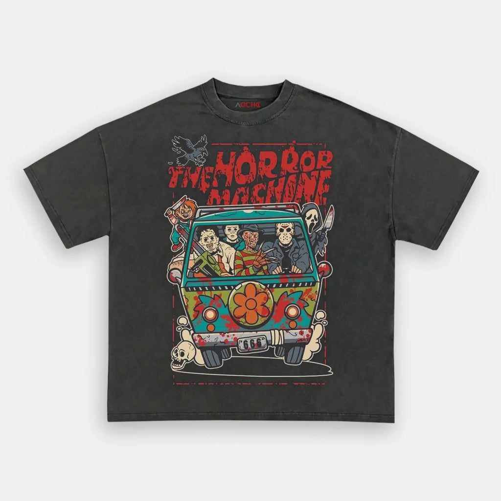 AQCHIC The Horror Movie Car Unisex Graphic Heavyweight Cotton Shirt