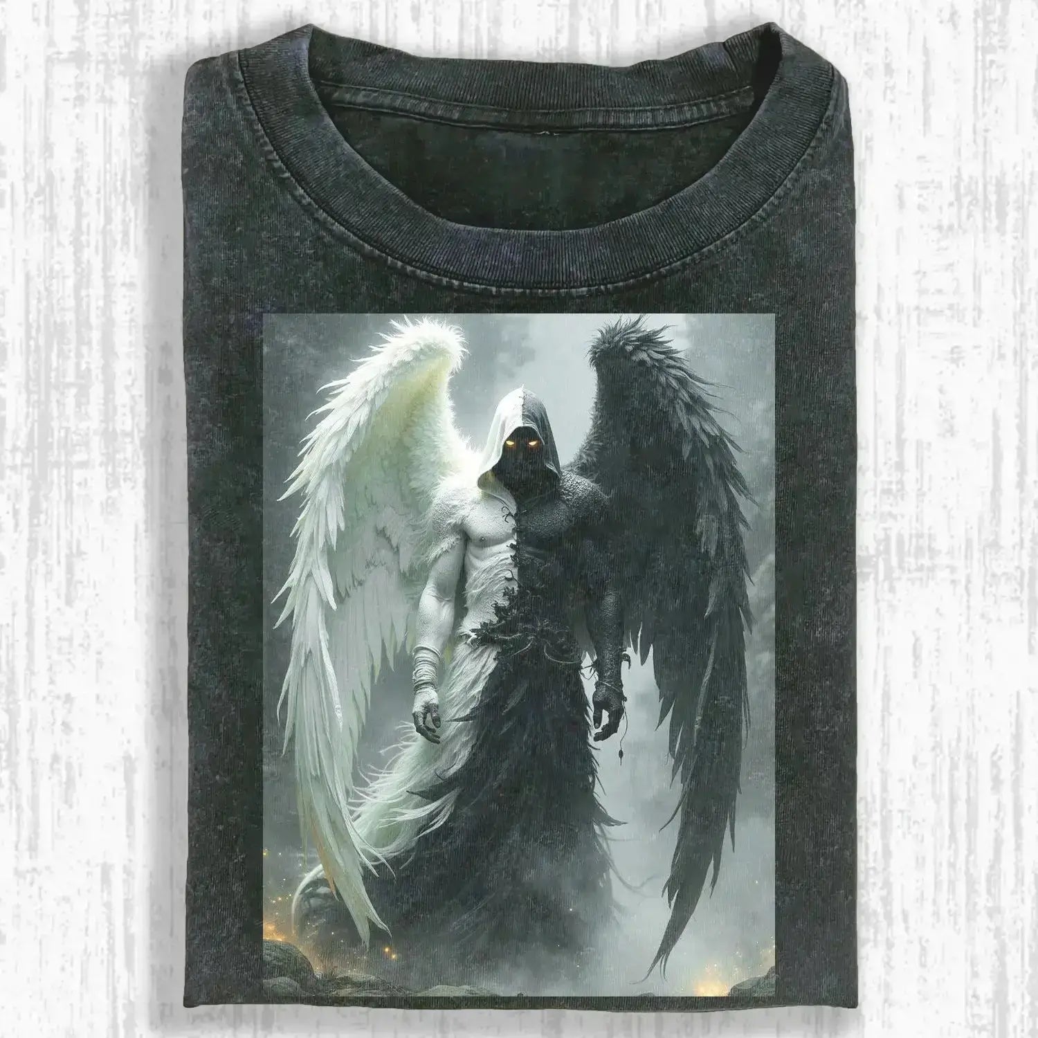 AQCHIC Fallen Angel Pact Unisex Graphic Heavyweight Cotton Shirt