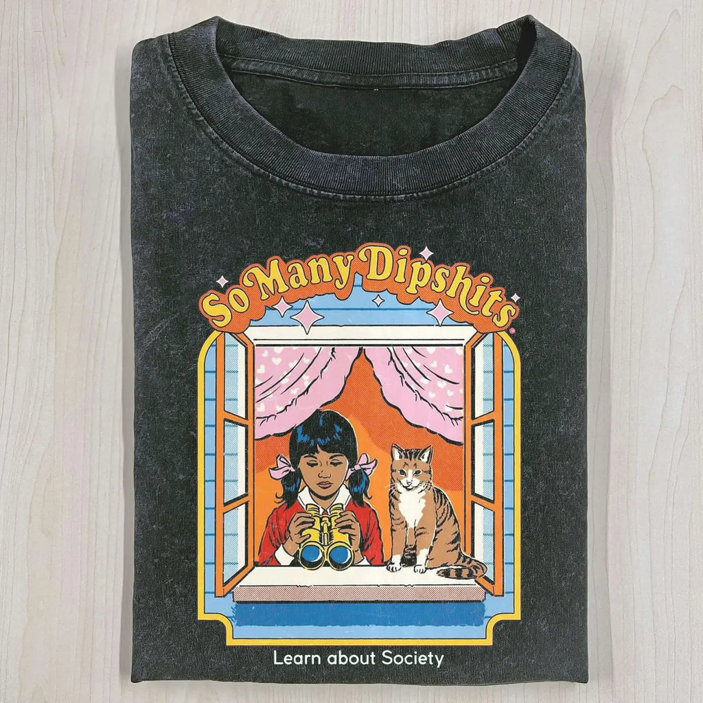AQCHIC Everywhere Kitty Unisex Graphic Heavyweight Cotton Shirt