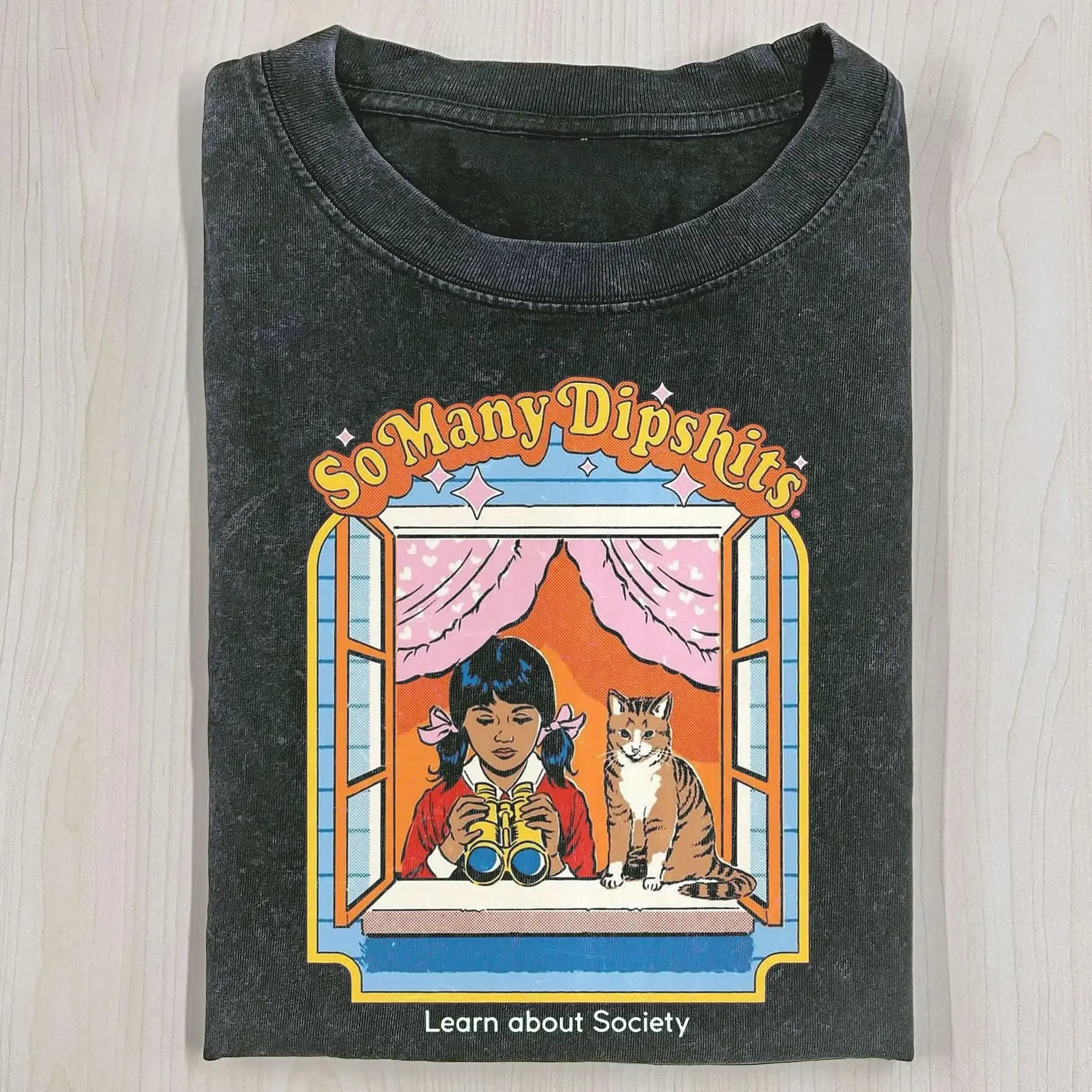 AQCHIC Everywhere Kitty Unisex Graphic Heavyweight Cotton Shirt