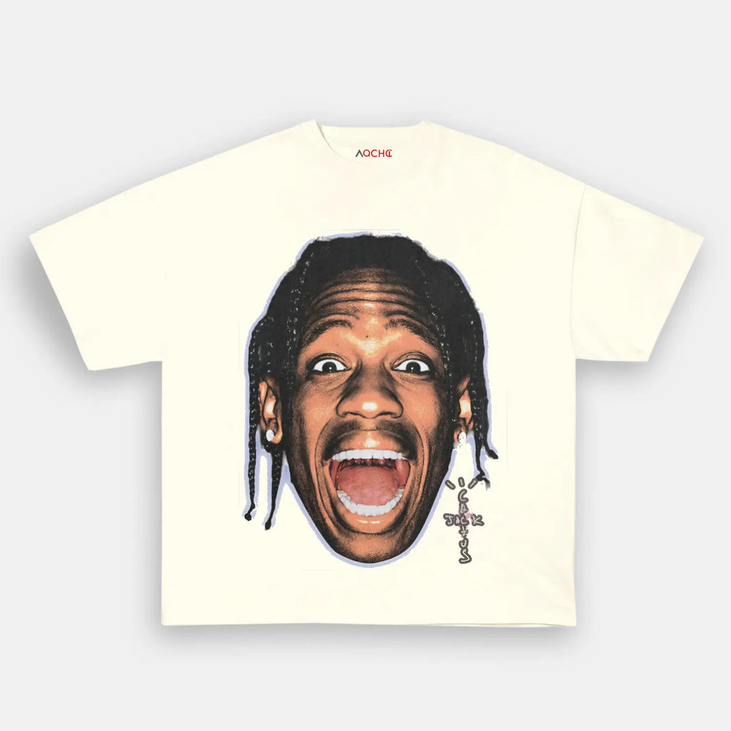 AQCHIC TRAVIS SCOTT BIG FACES V3 Unisex Graphic Heavyweight Cotton Shirt