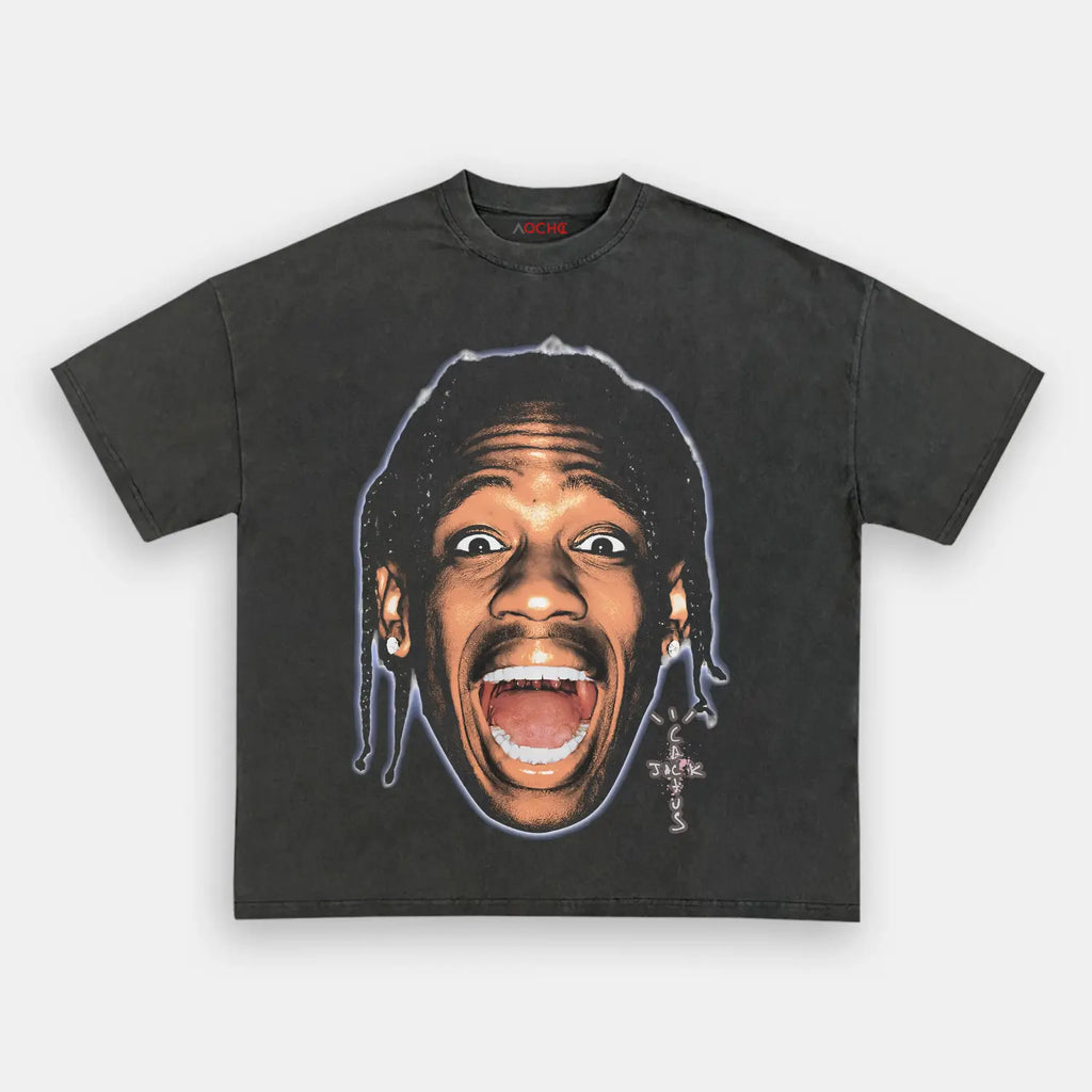 AQCHIC TRAVIS SCOTT BIG FACES V3 Unisex Graphic Heavyweight Cotton Shirt
