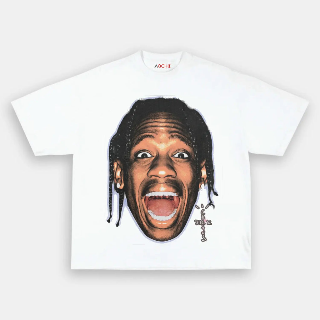 AQCHIC TRAVIS SCOTT BIG FACES V3 Unisex Graphic Heavyweight Cotton Shirt
