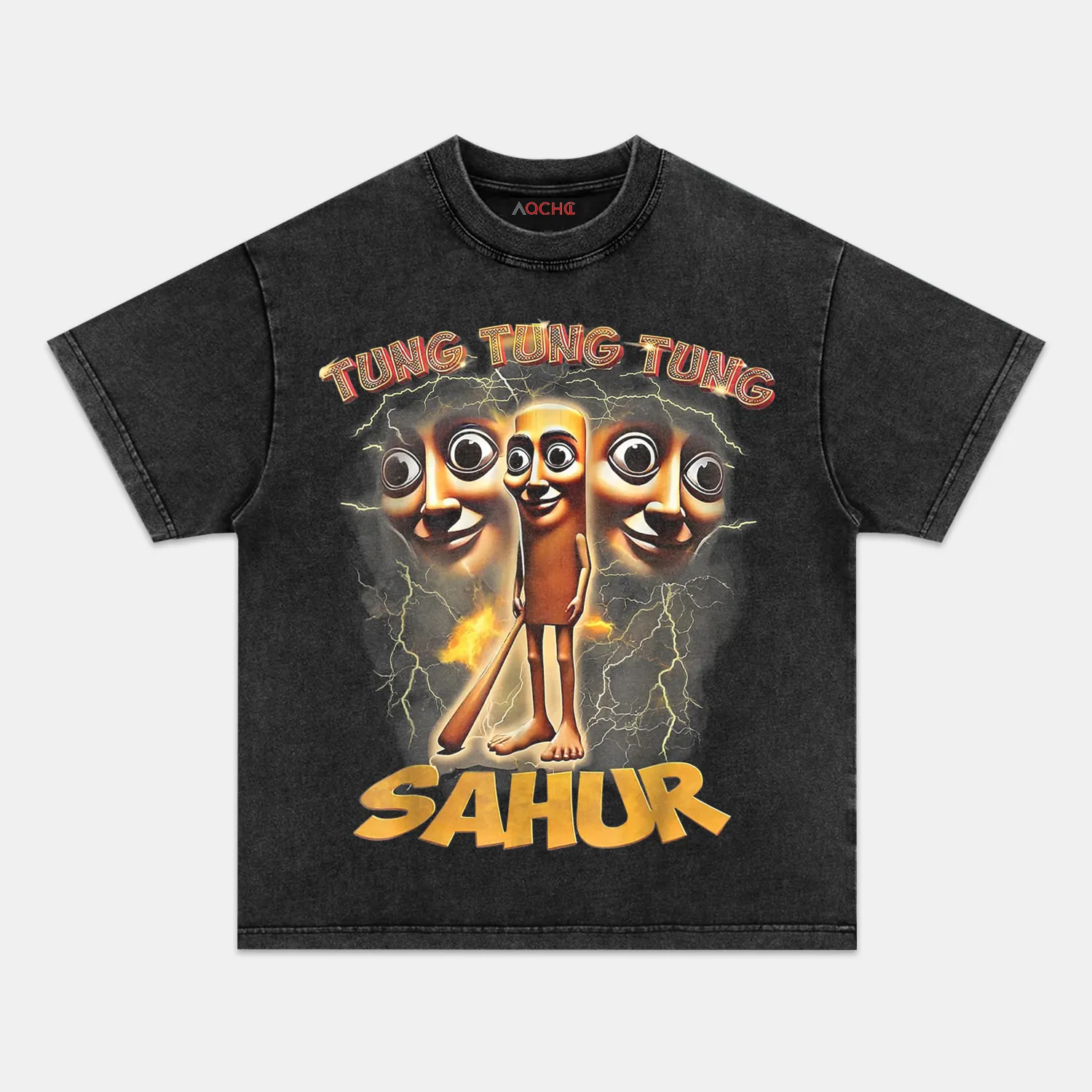 AQCHIC Tung Tung Sahur Unisex Graphic Heavyweight Cotton Shirt