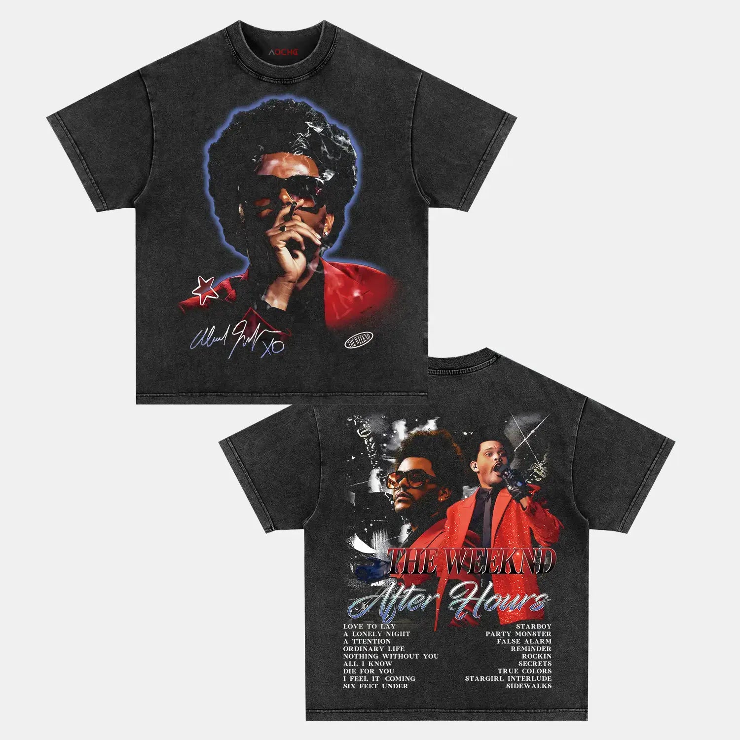 AQCHIC The Weeknd Unisex Graphic Heavyweight Cotton Shirt