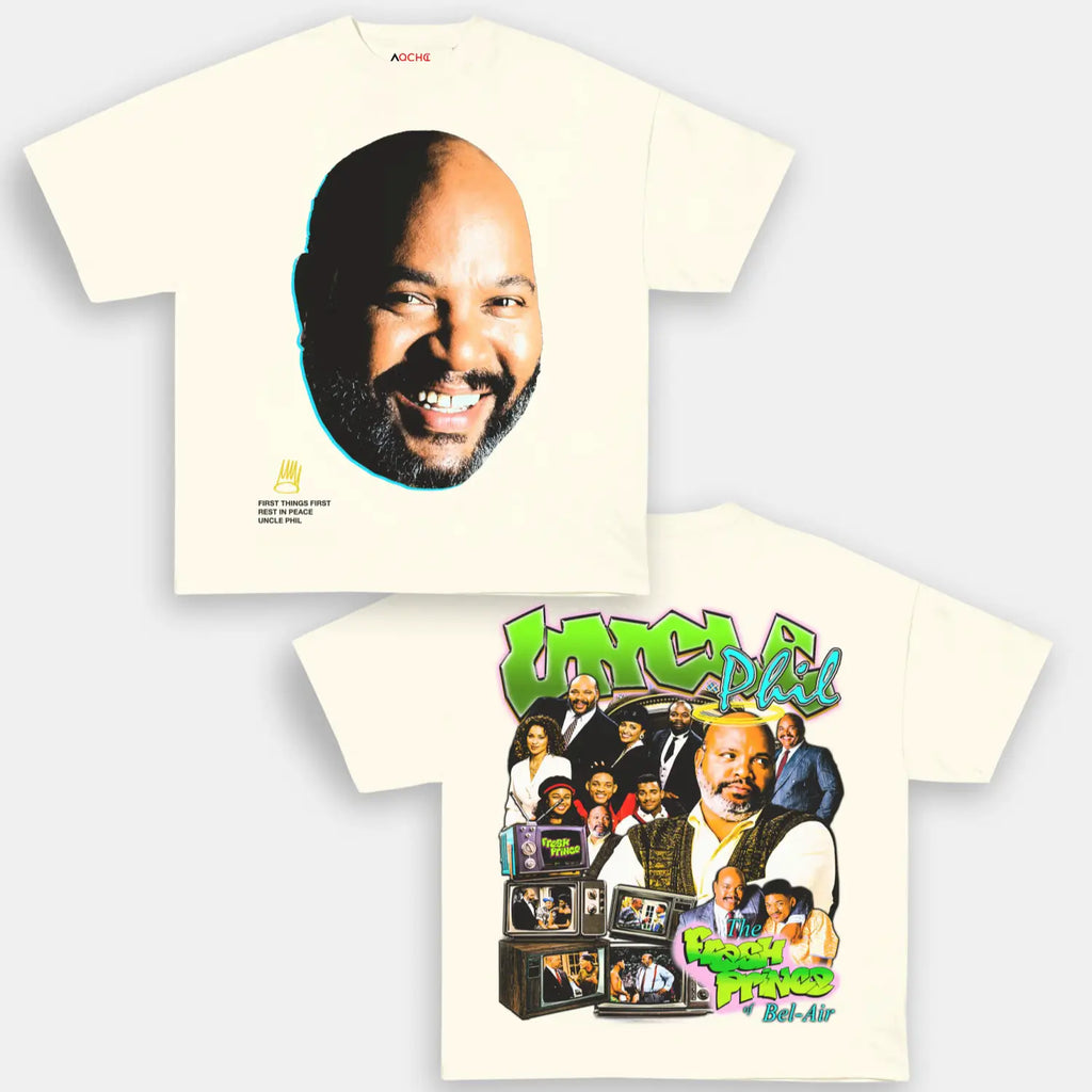 AQCHIC UNCLE PHIL Unisex Graphic Heavyweight Cotton Shirt