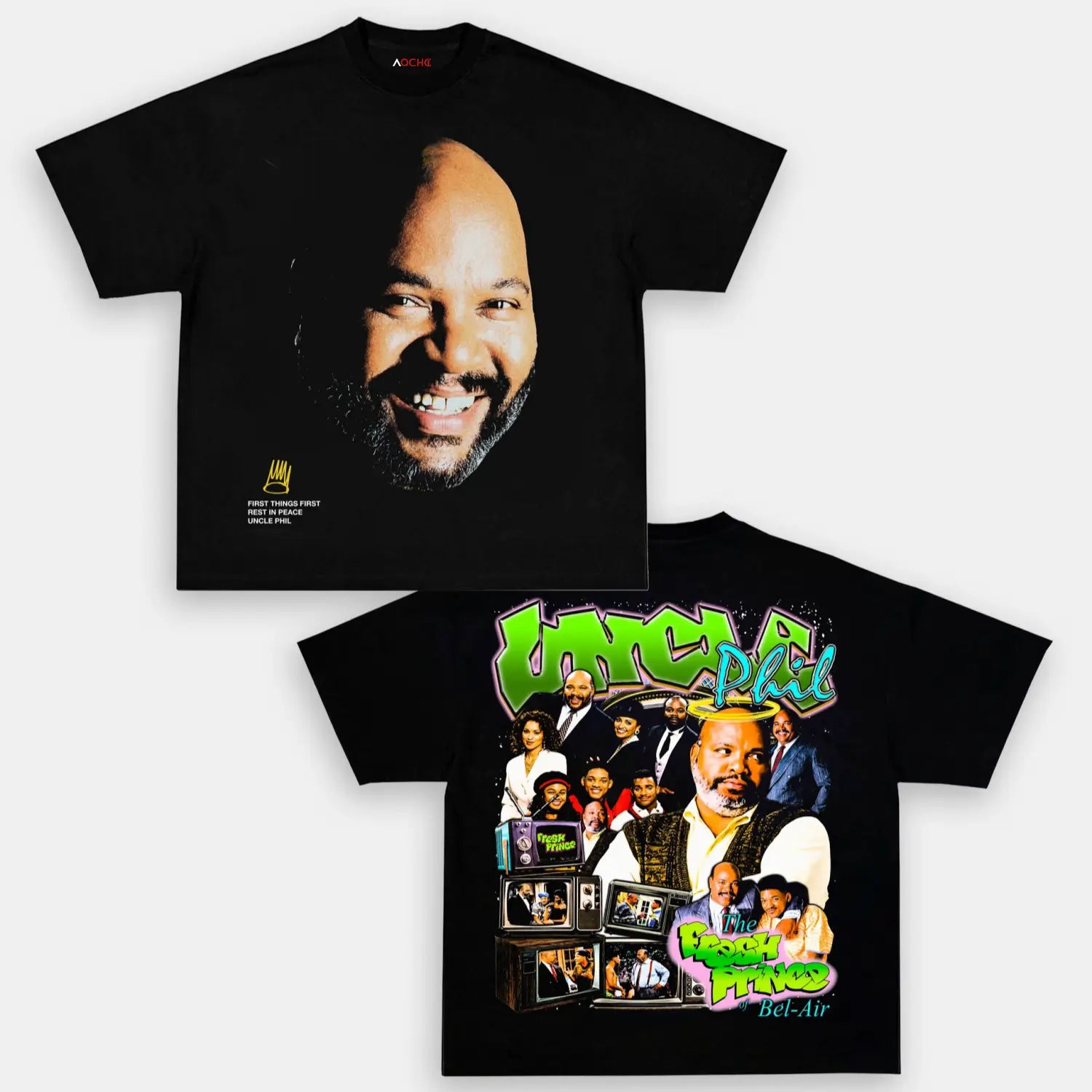 AQCHIC UNCLE PHIL Unisex Graphic Heavyweight Cotton Shirt