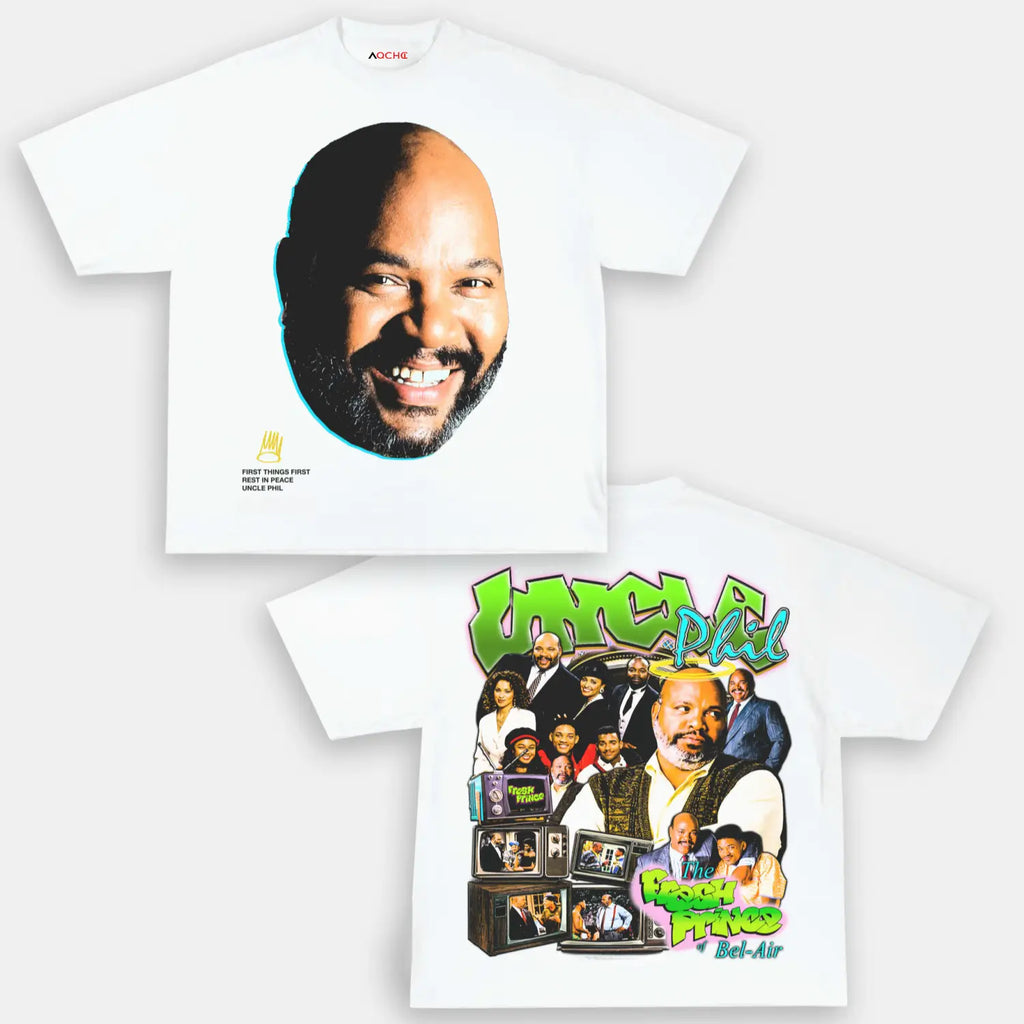 AQCHIC UNCLE PHIL Unisex Graphic Heavyweight Cotton Shirt