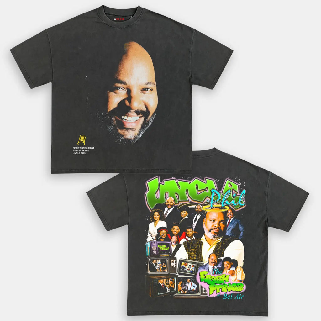 AQCHIC UNCLE PHIL Unisex Graphic Heavyweight Cotton Shirt