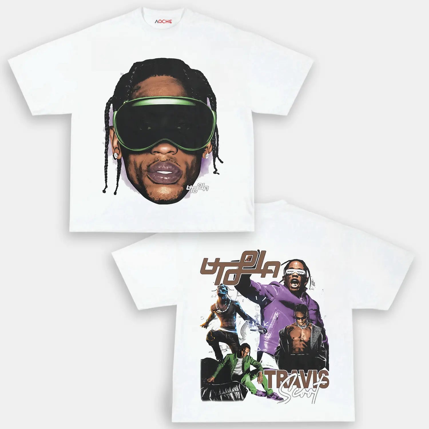 AQCHIC Utopia Travis Scott Unisex Graphic Heavyweight Cotton Shirt
