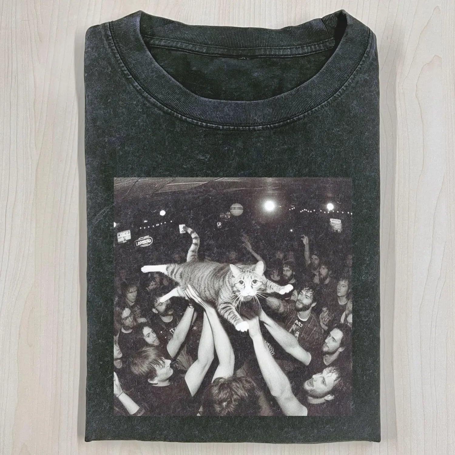 AQCHIC WACKY CAT 3.26 3.0 Unisex Graphic Heavyweight Cotton Shirt