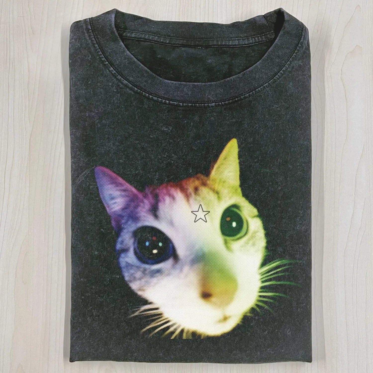 AQCHIC Wacky Cat 3.26 6.0 Unisex Graphic Heavyweight Cotton Shirt