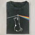 AQCHIC Wacky Cat Unisex Graphic Heavyweight Cotton Shirt
